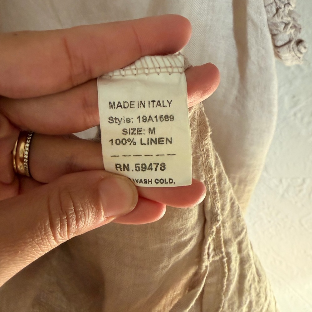 Francesca Bettini 100% Linen Maxi Cottage Core Dress - Picture 5 of 5